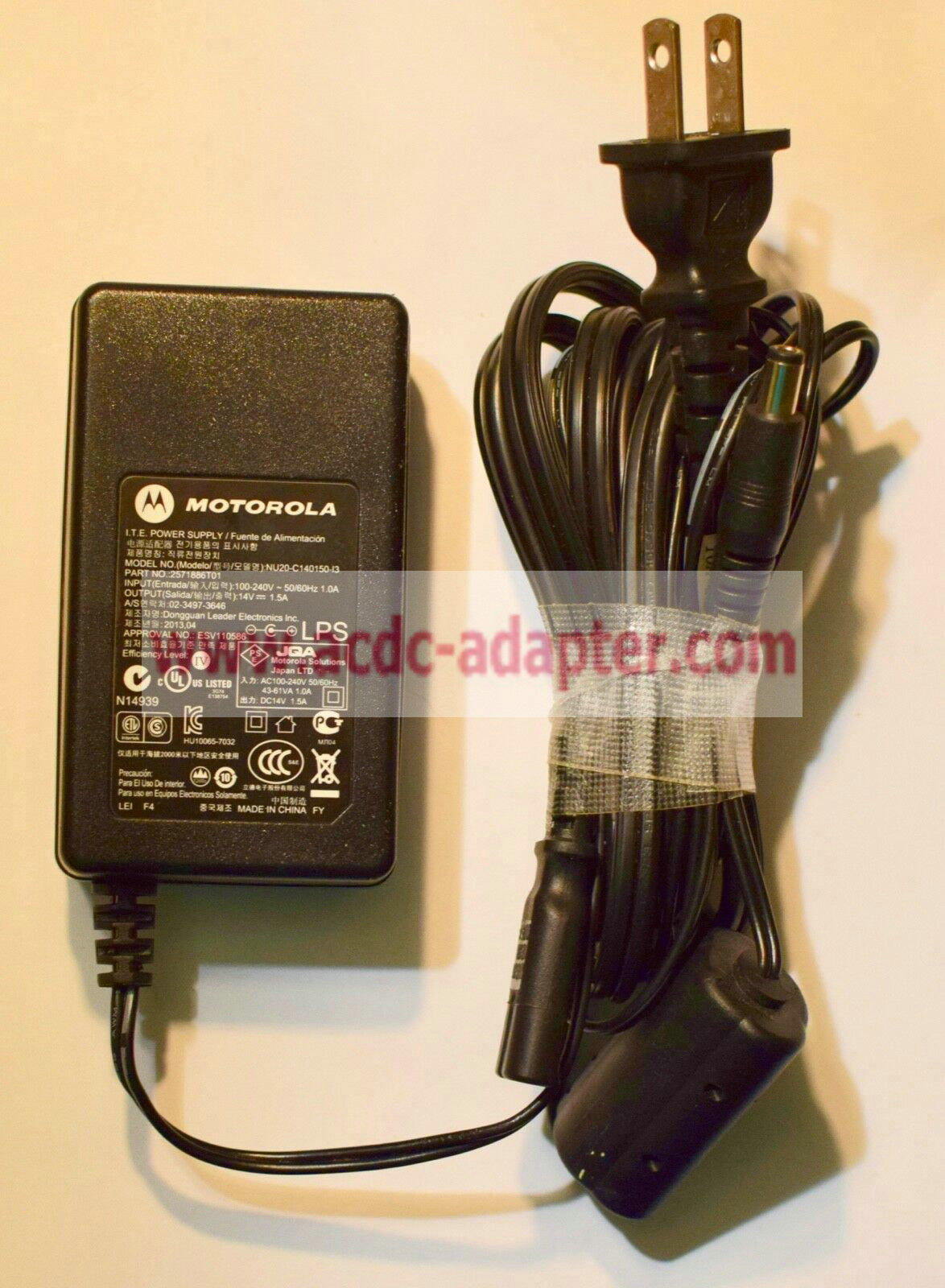 New Motorola NU20-C140150-I3 2571886T01 Power Supply Cable 14V 1.5A ac adapter